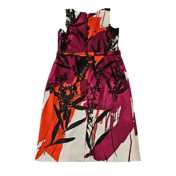 T Tahari Women's Purple & Red Floral Abstract Sleeveless Shift Dress. Size 8 - Picture 4 of 12